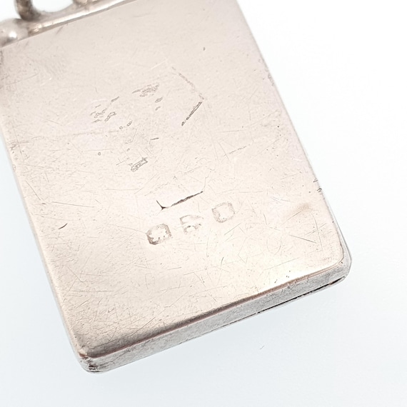 Antique Sterling Silver Locket Rectangular 1900 H… - image 11