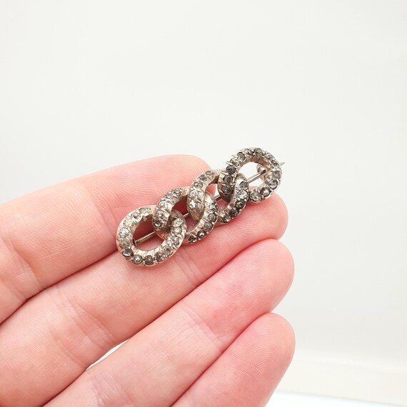 Antique Victorian Solid Silver Diamond Paste Curb… - image 4