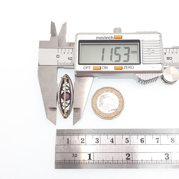 Antique Solid Silver Amethyst Paste Brooch Victor… - image 8