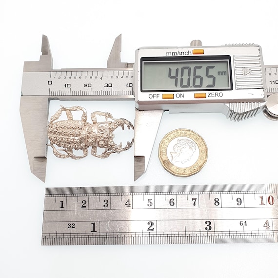 Antique Victorian Solid Silver Scarab Beetle Broo… - image 10