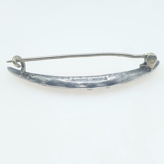 Antique Solid Silver Crescent Moon Diamond Paste … - image 6