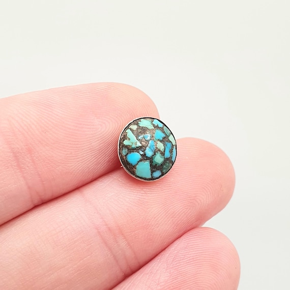 Antique Turquoise Solid Silver Pendant Victorian … - image 2