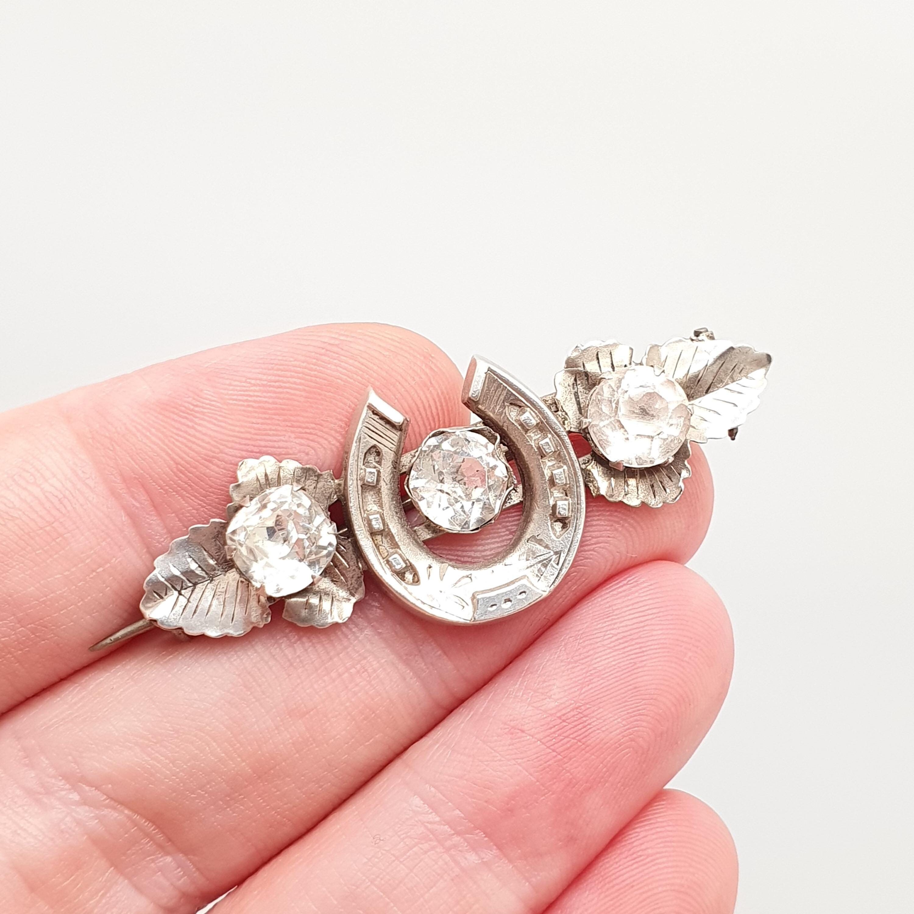 Antique Sterling Silver Horseshoe Diamond Paste Brooch 1896 Hallmark Sweetheart Lucky Good Luck Horse Riding Charm Vintage Jewelry Jewellery Etsy Australia