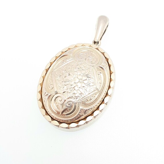 Antique Solid Silver Victorian Locket Dome Centre… - image 2