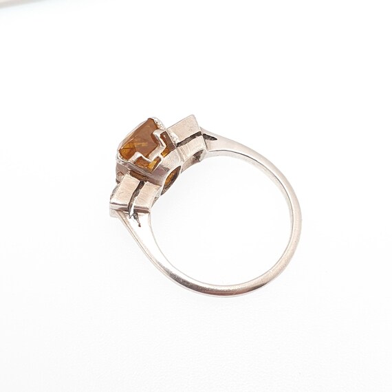 Antique Spessartite Garnet Solid Silver Ring Whit… - image 7