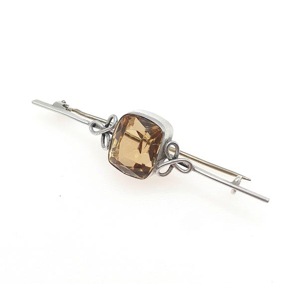 Antique Victorian Solid Silver Natural Citrine Br… - image 2