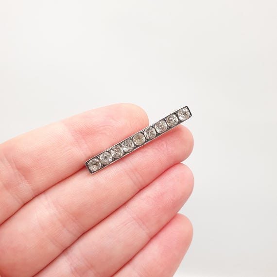 Antique Georgian Diamond Paste Solid Silver Brooc… - image 4