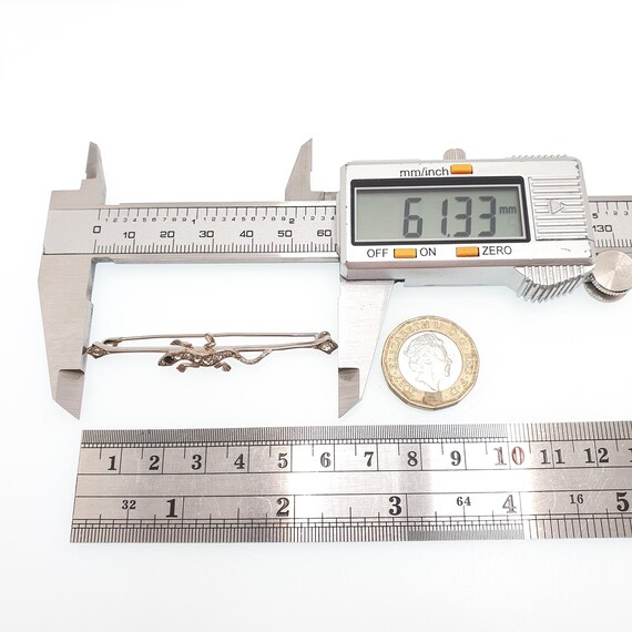 Antique Solid Silver Lizard Brooch Diamond Paste … - image 7