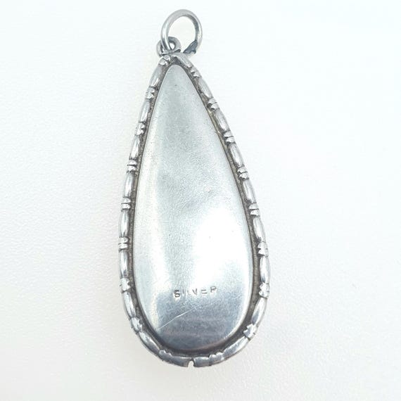 Antique Solid Silver Butterfly Wing Necklace Pend… - image 4