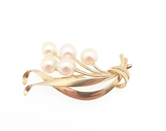 Vintage MIKIMOTO 14k Gold Pearl Brooch Pin Solid 14kt 585 Vintage MIKIMOTO 14k Gold Pearl Brooch Pin Solid 14kt 585