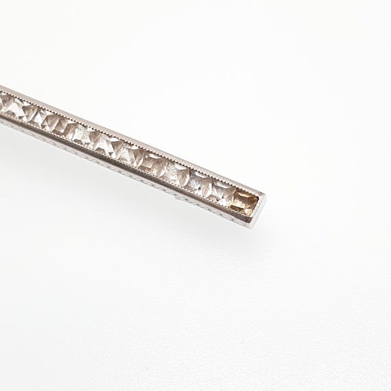 Antique Art Deco Solid Silver Diamond Paste Bar B… - image 5