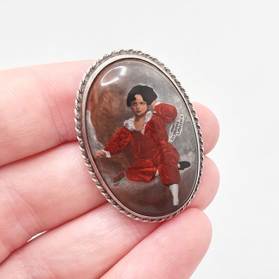 Antique Sterling Silver Portrait The Red Boy Broo… - image 1