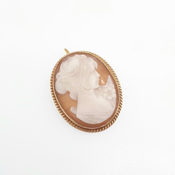 Vintage 9k 9ct Gold Cameo Necklace Pendant Solid … - image 2