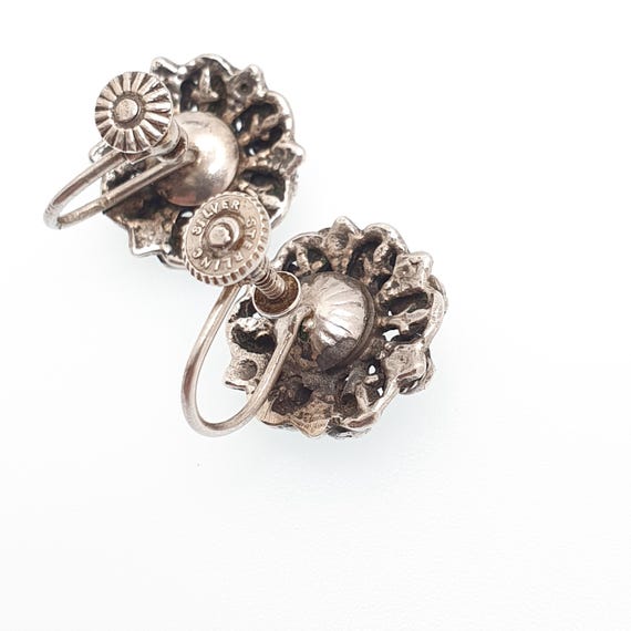 Antique Solid Silver Turquoise Earrings Victorian… - image 6