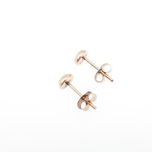 Vintage 9ct Gold Opal Earrings Stud Tiny Small Round Cabochon White Gemstone Solid 9k 9kt Womens Jewelry Jewellery image 5