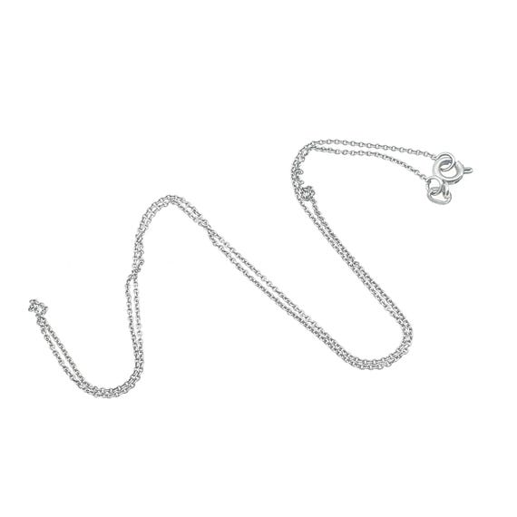 Antique Solid Silver Cable Link Chain Necklace Ov… - image 1