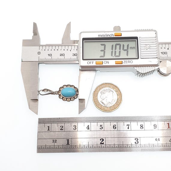 Antique Victorian Solid Silver Turquoise Glass Pe… - image 9