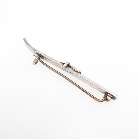 Antique Solid Silver MARIUS HAMMER Ski Brooch Pin… - image 6