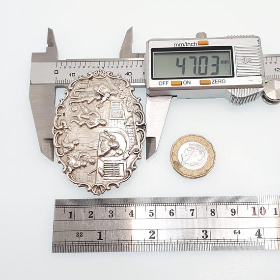 Antique Solid Silver Dutch Pub Brooch Victorian B… - image 10