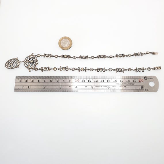 Antique Georgian Solid Silver Paste Necklace Lava… - image 15