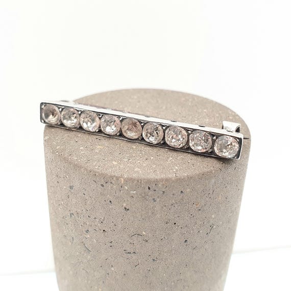 Antique Georgian Diamond Paste Solid Silver Brooc… - image 3