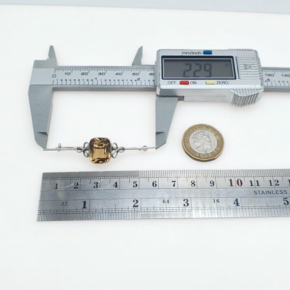 Antique Victorian Solid Silver Natural Citrine Br… - image 6