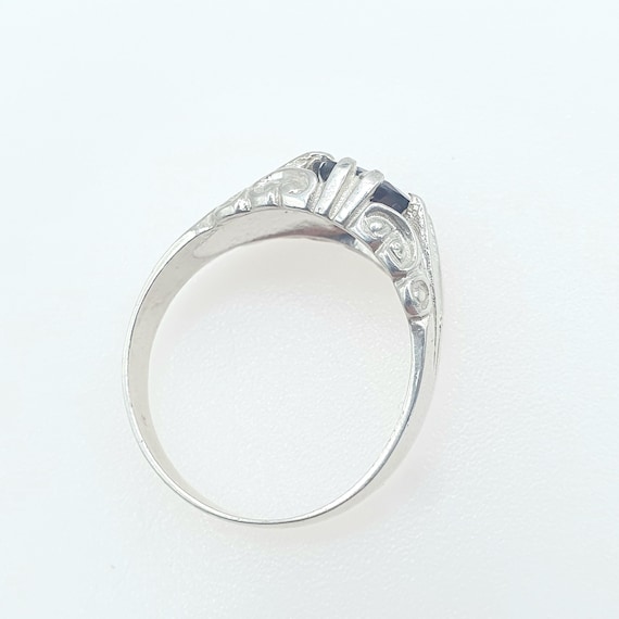 Vintage Solid Silver Garnet Gypsy Ring Solitaire … - image 6