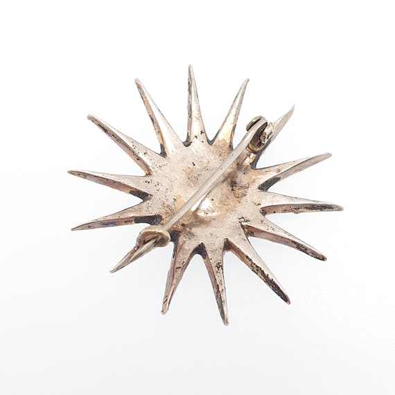 Antique Solid Silver Diamond Paste Star Brooch Vi… - image 6
