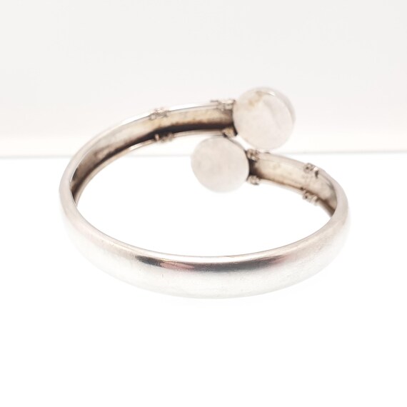 Antique Victorian Solid Silver Bypass Bangle Cros… - image 6