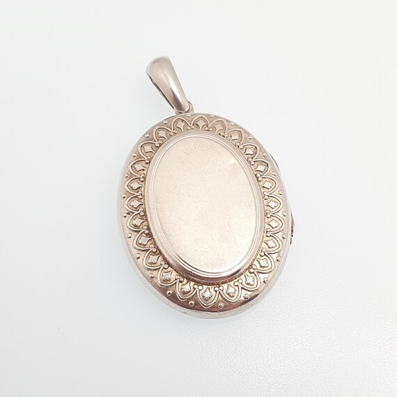 Antique Victorian Solid Silver Locket Large Big S… - image 5