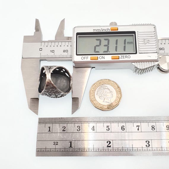 Antique Blue John Solid Silver Ring Victorian Art… - image 9