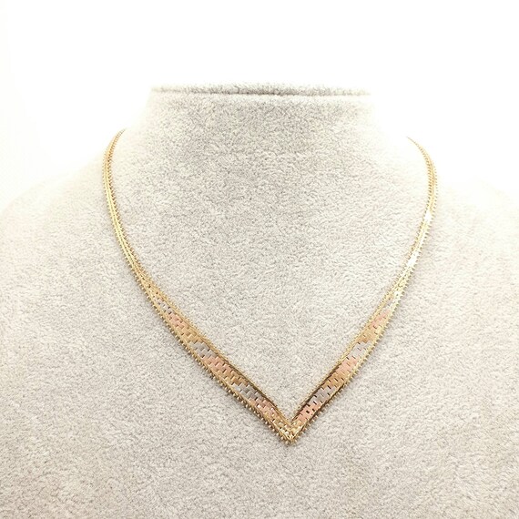 Vintage 9ct 9kt Gold V Pointed Chain 