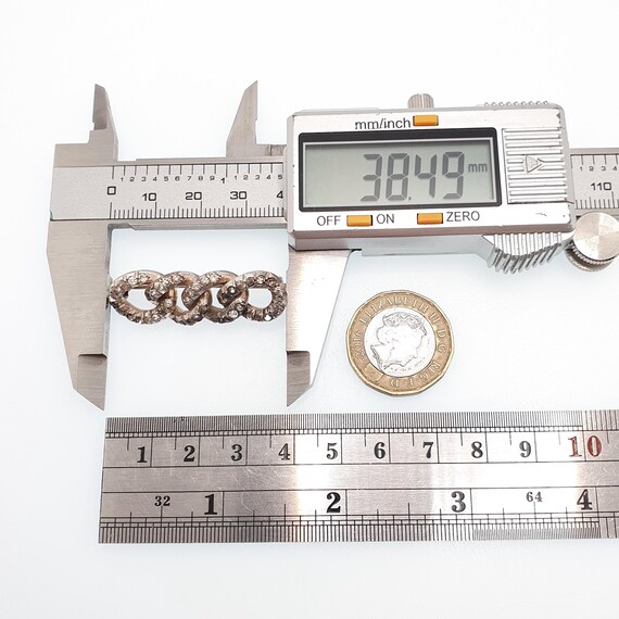 Antique Victorian Solid Silver Diamond Paste Curb… - image 9