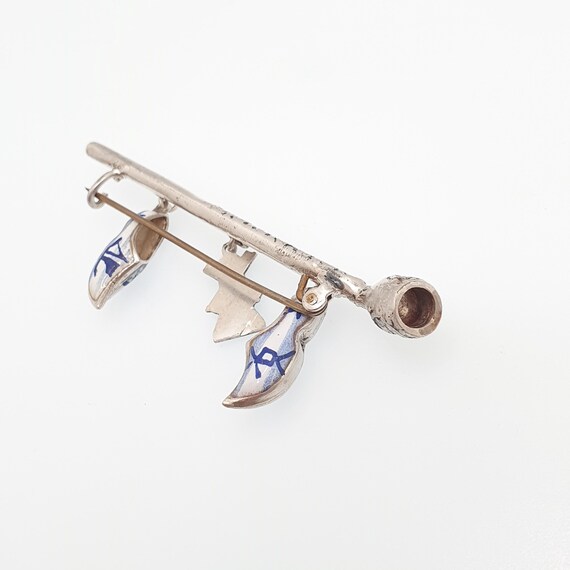 Antique Dutch Solid Silver Pipe Clog Windmill Bro… - image 8