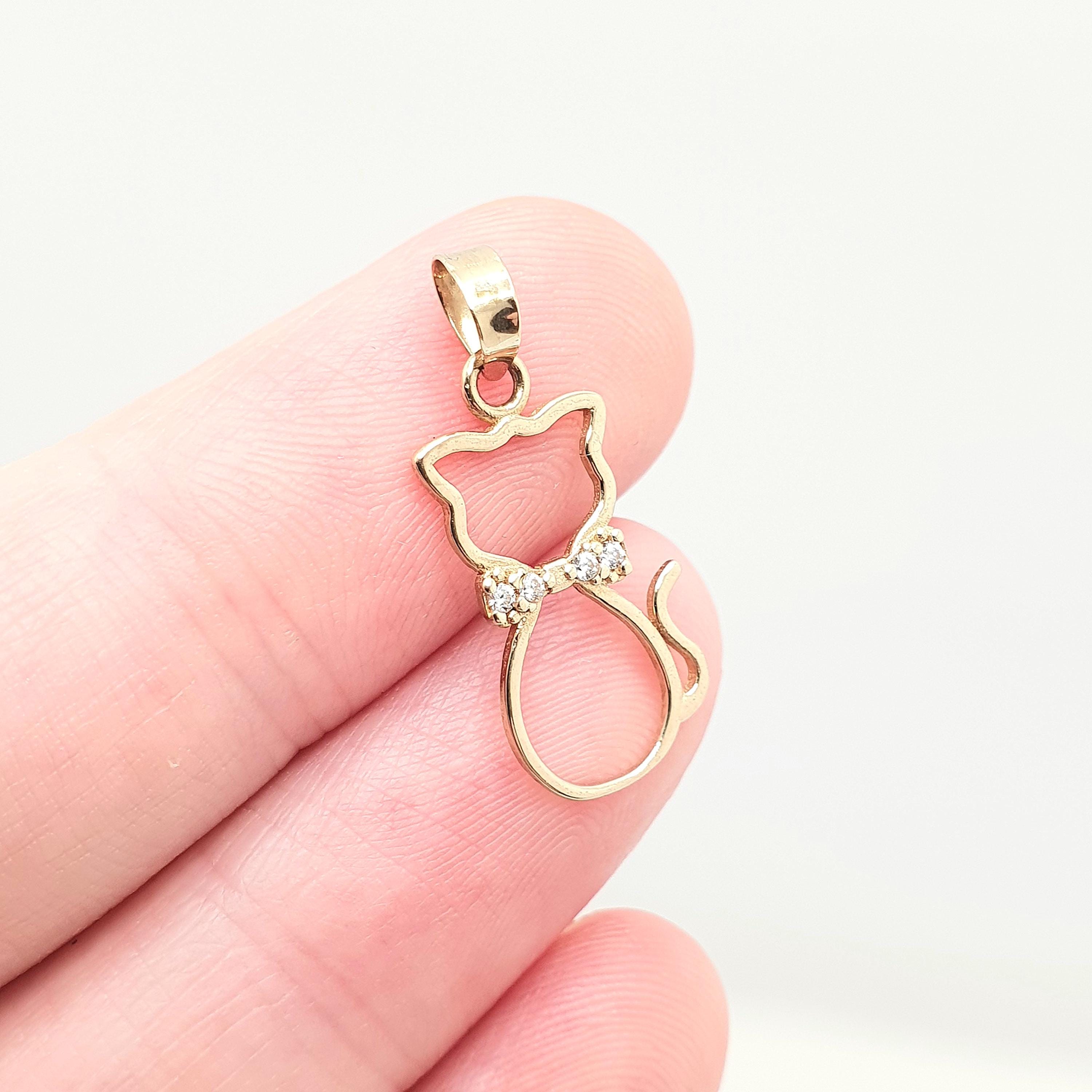 10pcs Shiny Gold/ Silver 3D Cat Charm, 15x8.5mm, Cat Pendant(gb-1685