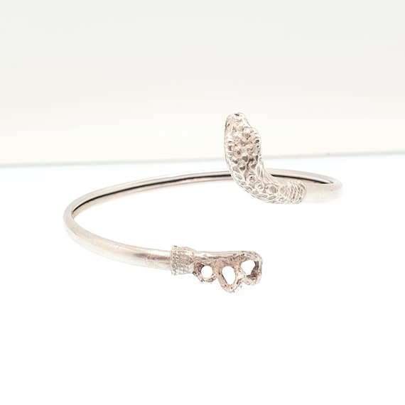 Antique Victorian Solid Silver Snake Bangle Brace… - image 2