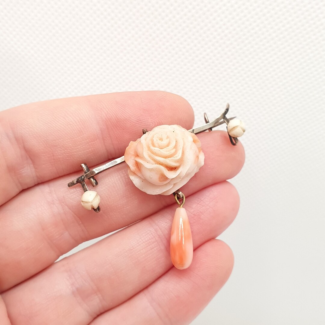 Broche ancienne vintage en argent sterling avec fleur de lys
