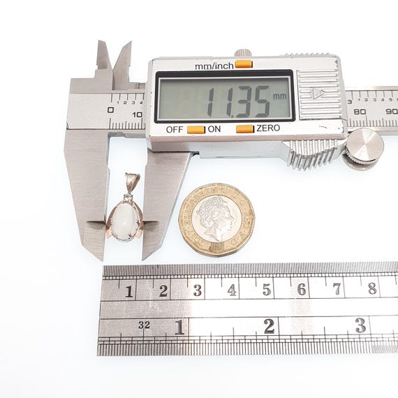 Antique Solid Silver Moonstone Wishbone Necklace … - image 8