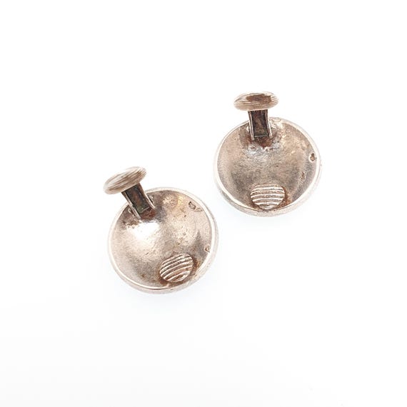 Antique Solid Silver Turquoise Glass Earrings Mar… - image 6