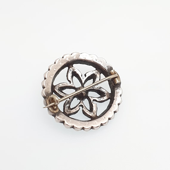 Antique Georgian Paste Solid Silver Star Brooch O… - image 5