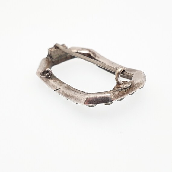 Antique Georgian Paste Solid Silver Brooch Pin Bu… - image 7