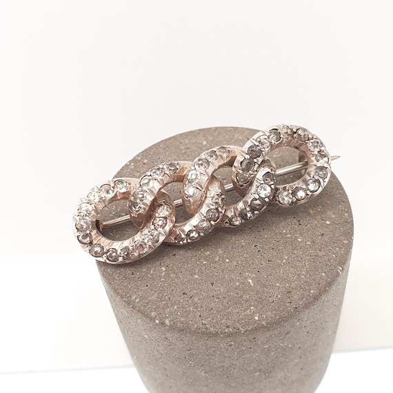 Antique Victorian Solid Silver Diamond Paste Curb… - image 2