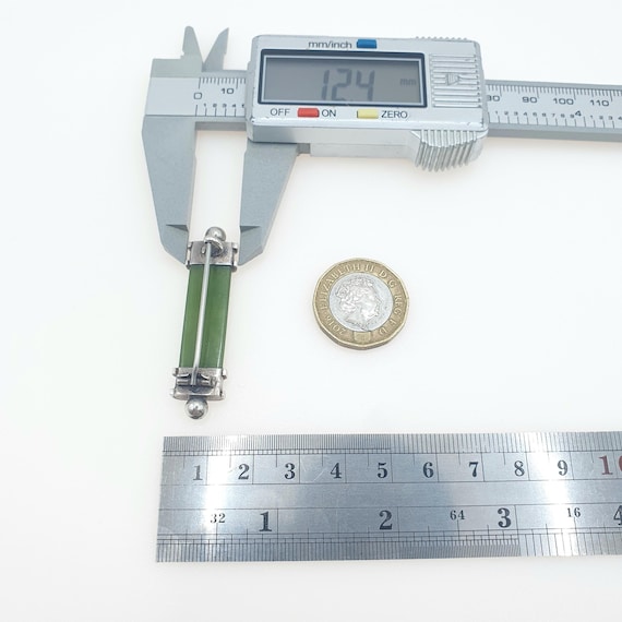 Antique Victorian Solid Silver Nephrite Jade Broo… - image 7