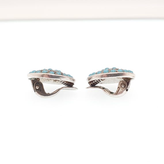 Antique Solid Silver Turquoise Glass Earrings Mar… - image 8