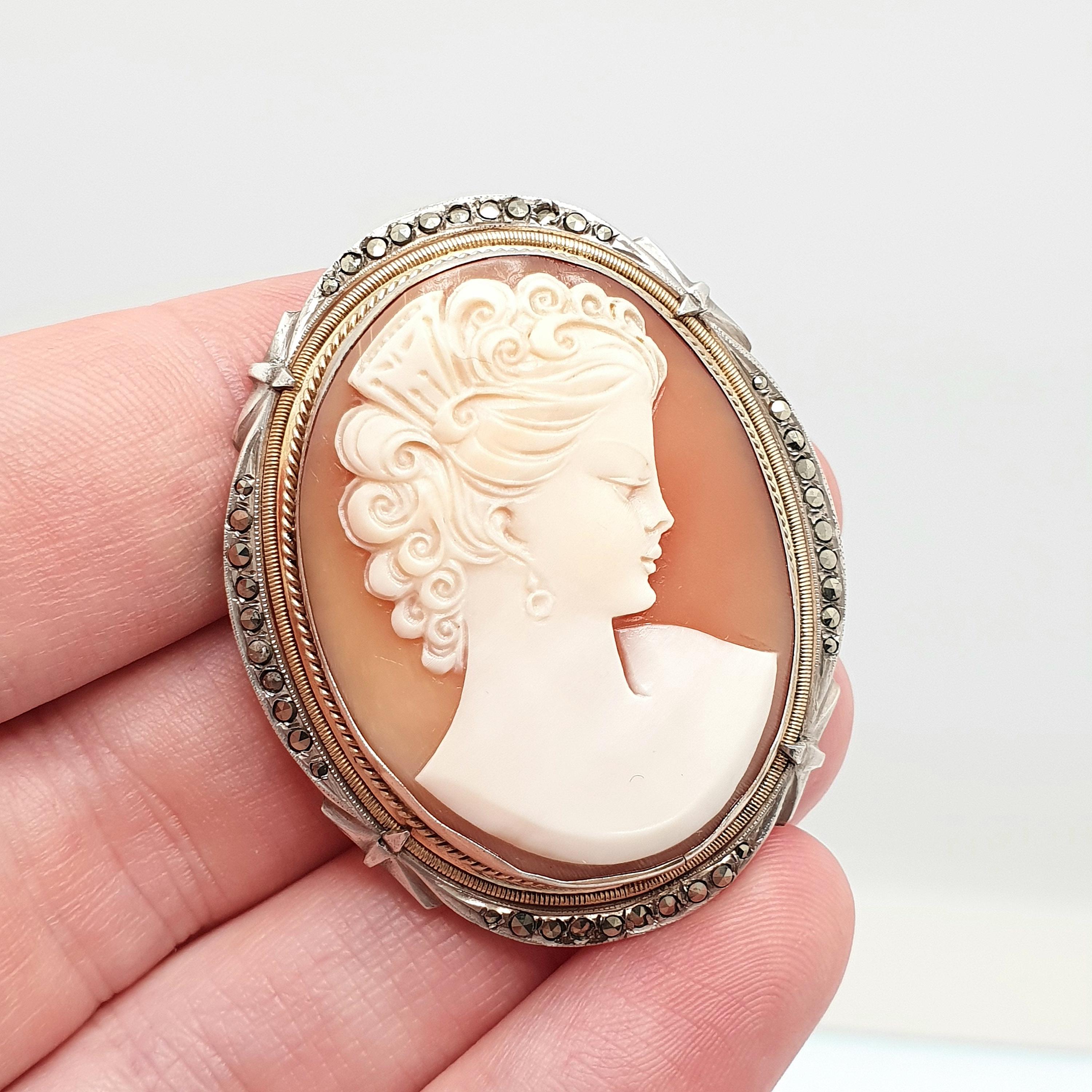 zilveren hanger tevens broche met ovale camee - bestel bij