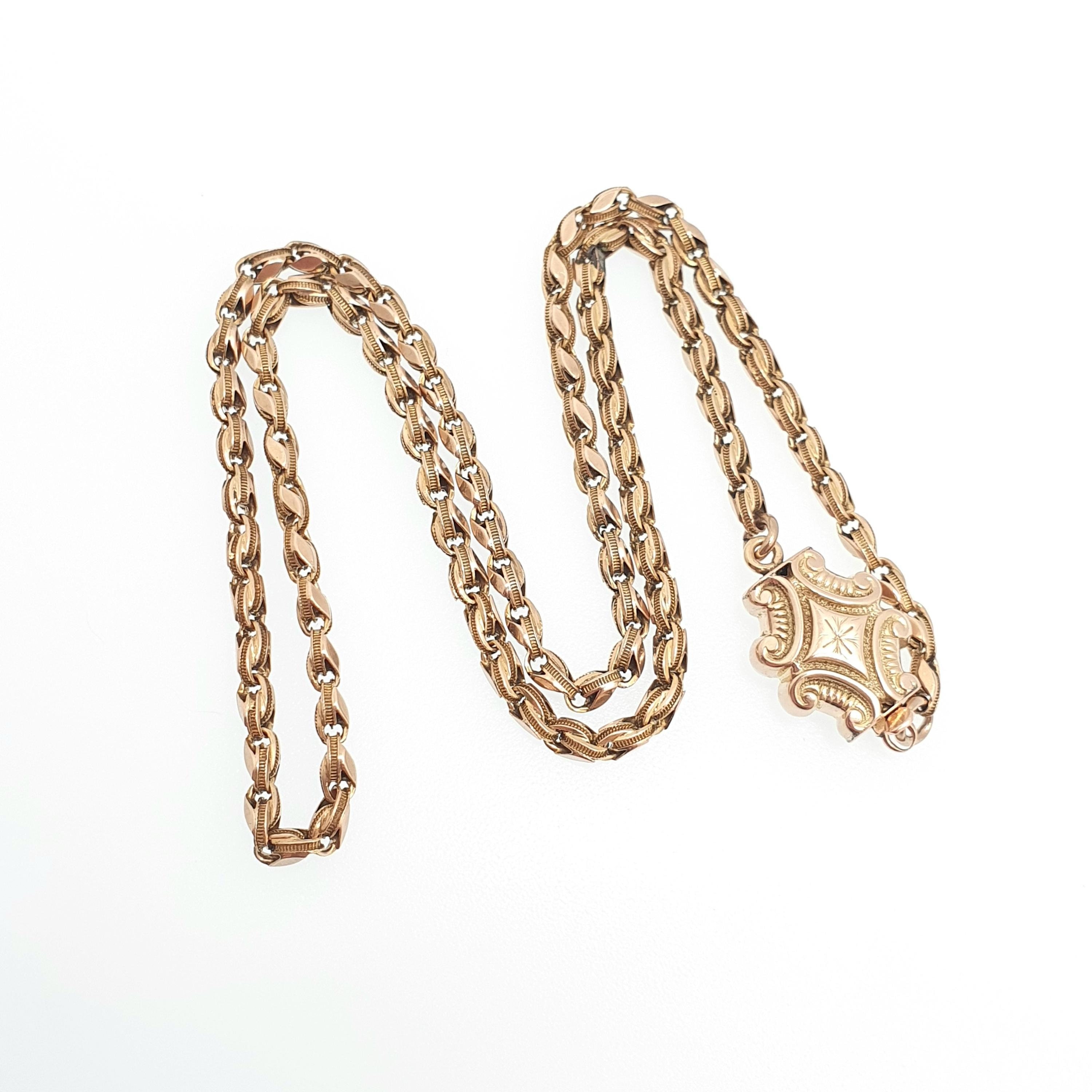 10K Pink Gold Necklace 46cm 1.5mm