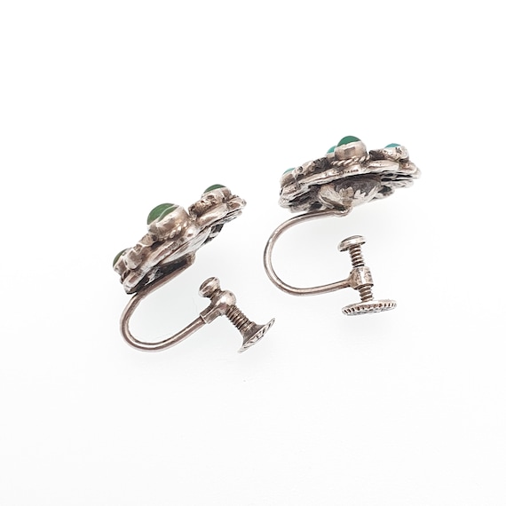 Antique Solid Silver Turquoise Earrings Victorian… - image 7