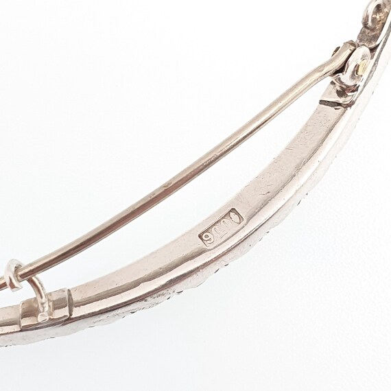 Antique Solid Silver Diamond Paste Crescent Moon … - image 7