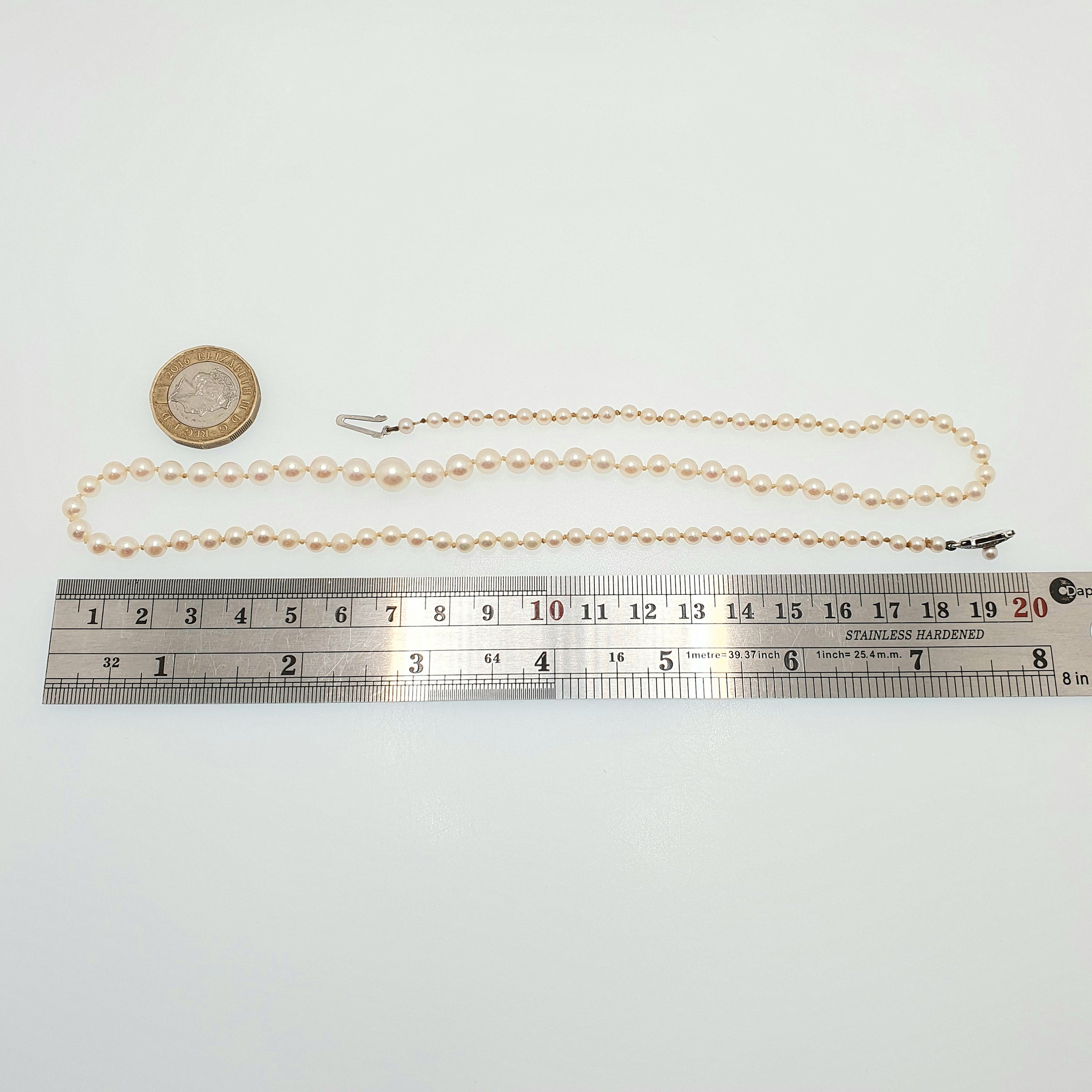 Vintage MIKIMOTO Pearl Necklace Sterling Silver Clasp