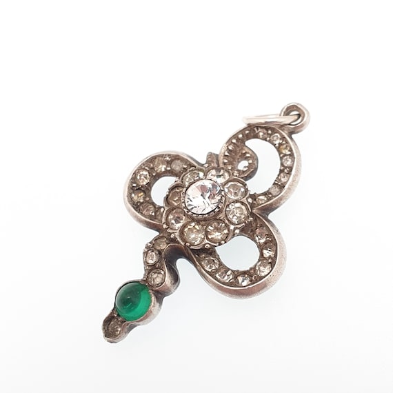 Antique Victorian Solid Silver Snake Necklace Pen… - image 3